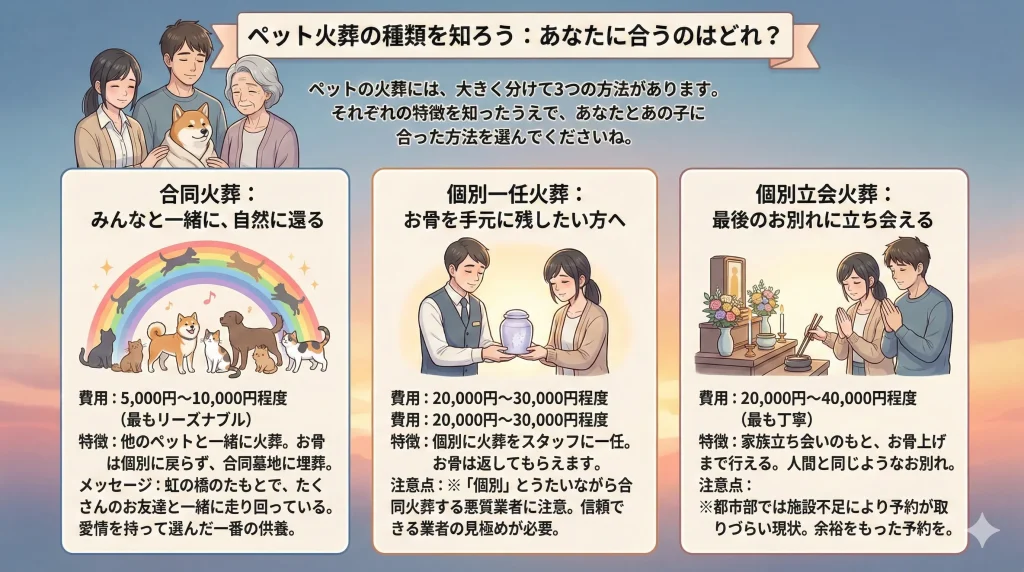 ペット火葬の種類を知ろう